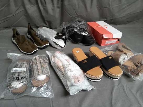 BOX OF APPROX 20 ASSORTED PAIRS OF SHOES AND ACCESSORIES TO INCLUDE ZUODI SPORT, ASOS, SL ETC