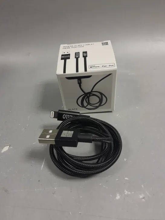 10 X BOXED DESIGN LETTERS MY CABLE LIGHTNING CABLES IN BLACK - 1M