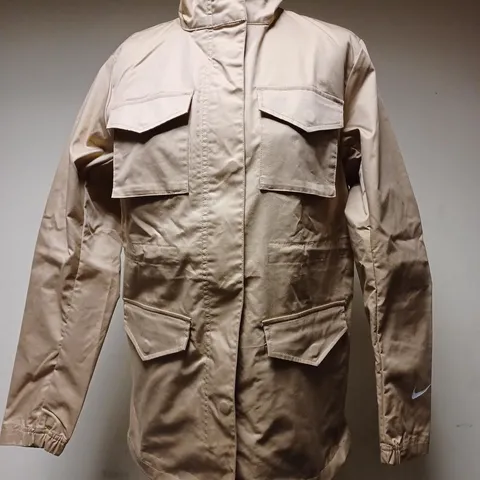 NIKE ZIP/BUTTON UP TURTLE NECK JACKET TAN - SMALL