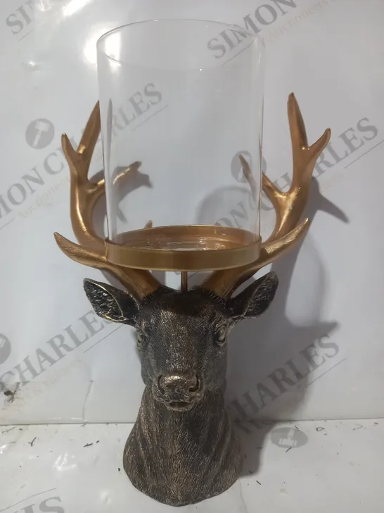 BOXED ALISON CORK STAG CANDLE HOLDER