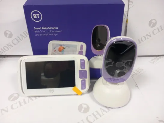 BOXED BT SMART BABY MONITOR WITH 5" COLOUR SCREEN AND SMARTPHONE APP