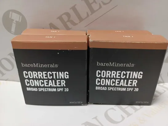 LOT OF 4 BAREMINERALS CORRECTING CONCEALERS SPF20 - TAN 1