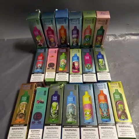 APPROXIMATELY 19 R AND M TORNADO RECHARGEABLE VAPES ASSORTED FLAVOURS 18+