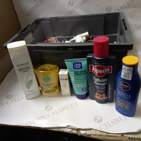 BOX OF APPROX. 20 ASSORTED HEALTH AND BEAUTY ITEMS TO INCLUDE: ALPECIN, CLEAN&CLEAR, NIVEA