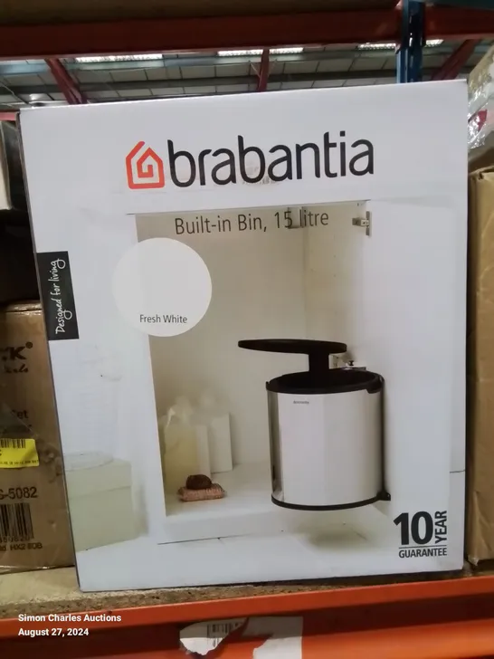 BOXED BRABANTIA 15 LITRE BUILT-IN BIN.