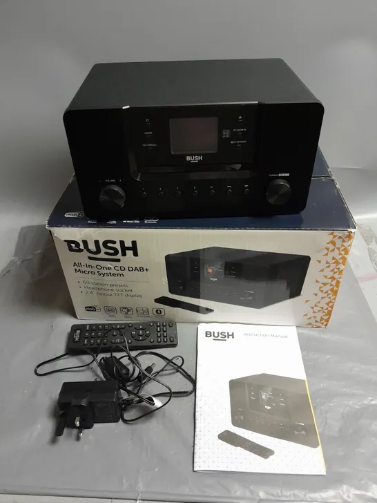 BOXED BUSH ALL-IN-ONE CD DAB+ MICRO SOUND SYSTEM IN BLACK