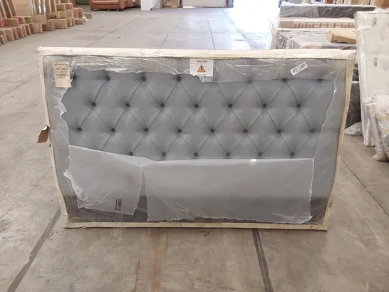 BAGGED DESIGNER 180cm SUPERKING SIZE THE NESTON FABRIC UPHOLSTERED HEADBOARD - ANGELIC BLUE