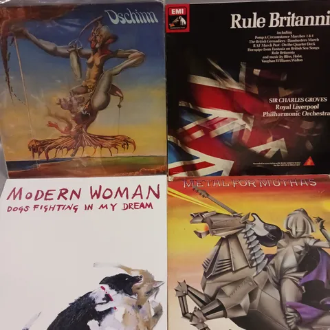 APPROXIMATELY 30 ASSORTED VINYLS TO INCLUDE METAL FOR MUTHAS, RULE BRITANNIA!, MODERN WOMAN ETC 