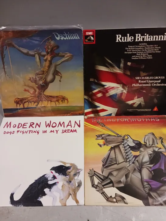 APPROXIMATELY 30 ASSORTED VINYLS TO INCLUDE METAL FOR MUTHAS, RULE BRITANNIA!, MODERN WOMAN ETC 