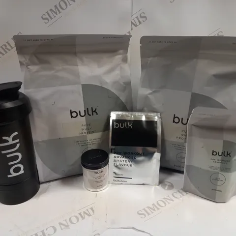 BULK GIFT SET TO INCLUDE PURE WHEY PROTEIN, BULK BOTTLE, PRE-WORKOUT, ETC