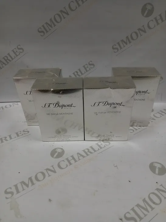 BOX OF 4 SEALED S.T. DUPONT 58 AVENUE MONTAIGNE EAU DE TOILETTE - 30ML