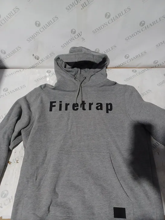 FIRETRAP GRAPHIC HOODIE IN GREY - MEDIUM