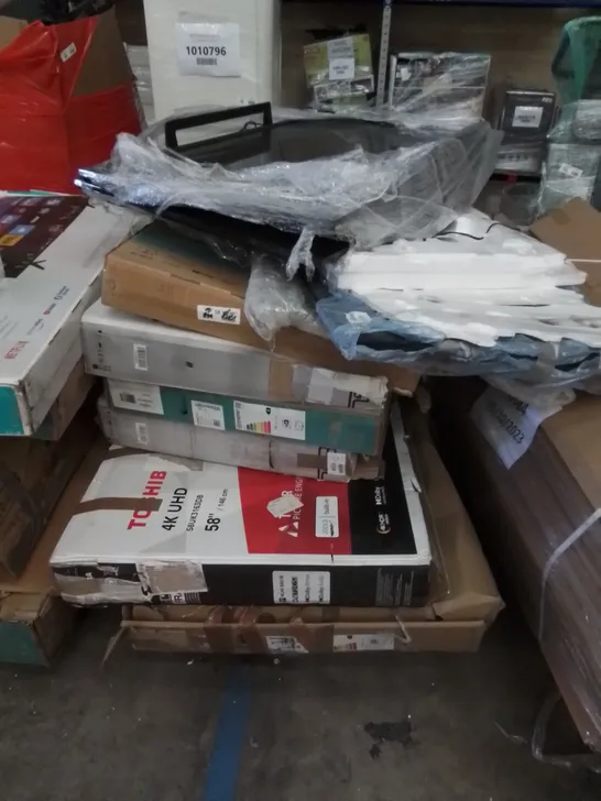 PALLET CONTAINING APPROX. 10 X ASSORTED TVS FOR SPARES AND REPAIRS ONLY 