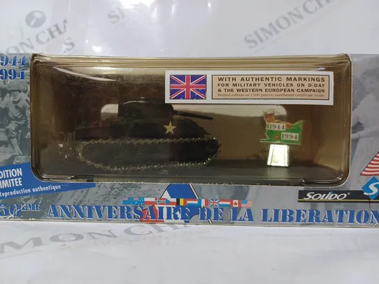 BOXED SOLIDO 50TH ANNIVERSARY OF THE LIBERATION OF FRANCE 1944-1994 M4 SHEMAN TANK MODEL