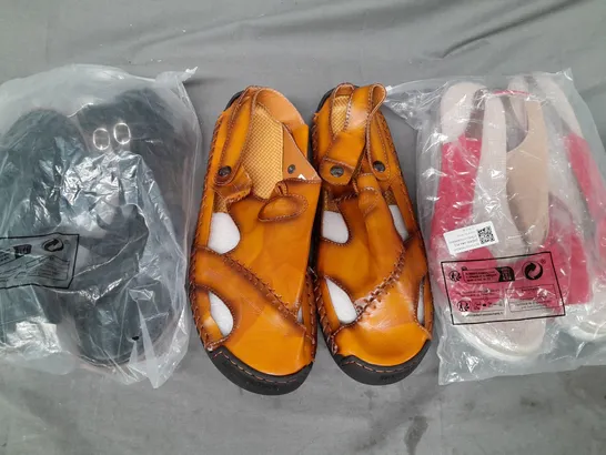 BOX OF APPROXIMATELY 15 ASSORTED PAIRS OF SHOES AND FOOTWEAR ITEMS IN VARIOUS COLOURS, STYLES, AND SIZES - COLLECTION ONLY