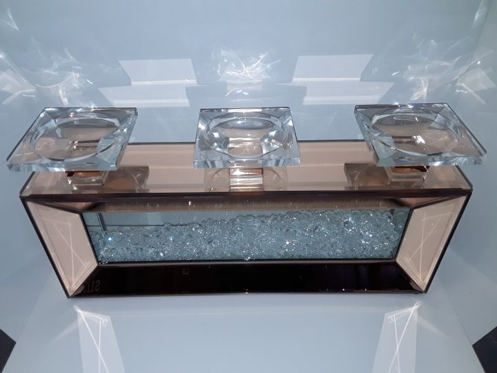 Lot 3092 JM BY JULIEN MACDONALD MIRROR & ENCAPSULATED CRYSTAL PLATFORM