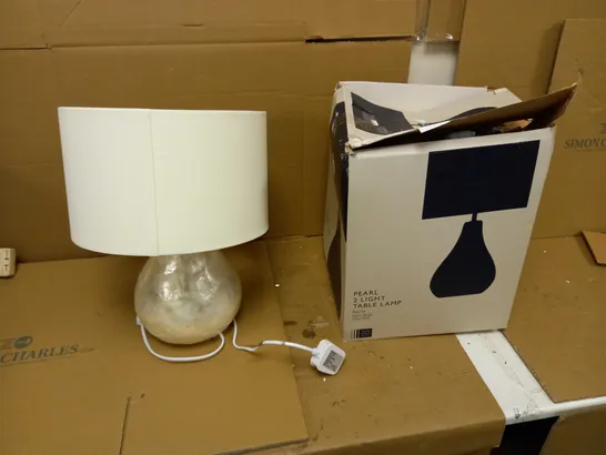 JOHN LEWIS PEARL 2 LIGHT TABLE LAMP - FABRIC SHADE 