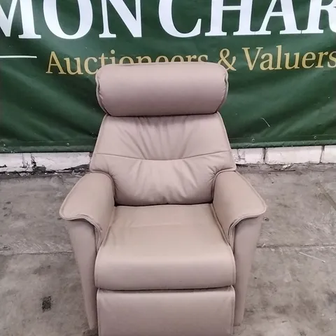 QUALITY BRITISH DESIGNED & MANUFACTURED G PLAN MALMO MANUAL RECLINER CHAIR CAMBRIDGE TAUPE LEATHER