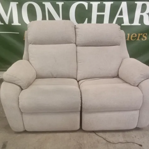 DESIGNER G PLAN MADE KINGSBURY 2 SEATER ELECTRIC RECLINER DBL SOFA - GIROMA CAMEL FABRIC 