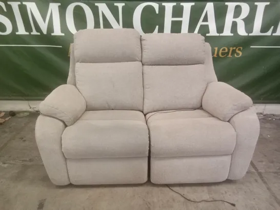 DESIGNER G PLAN MADE KINGSBURY 2 SEATER ELECTRIC RECLINER DBL SOFA - GIROMA CAMEL FABRIC 