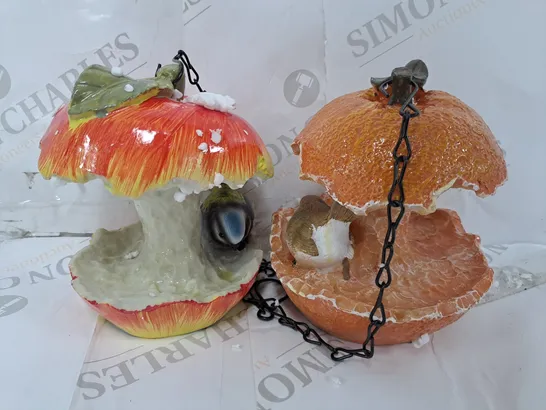 2 OUTDOOR FRUIT DECOR PIECES