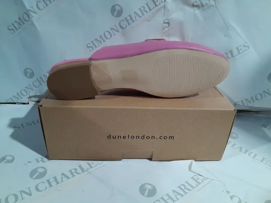 BOXED DUNE LONDON PINK LEATHER SLIM SOLE BACKLESS SHOES SIZE 7/40