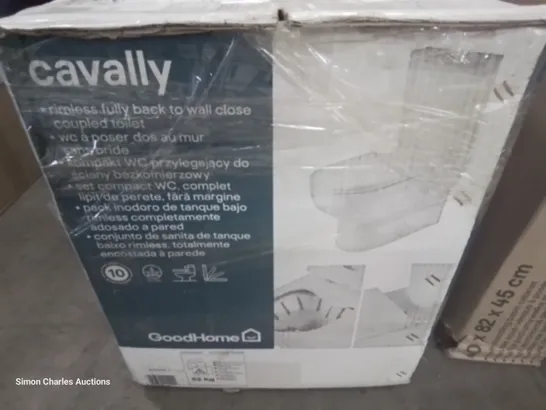 BOXED CAVALLY RIMLESS FULLY BACK TO WALL CLOSE COUPLED TOILET