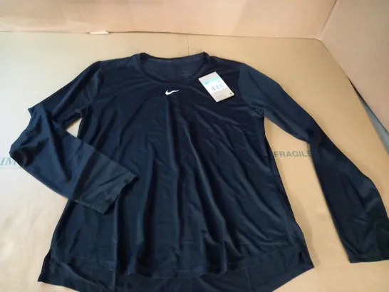 NIKE WOMENS BLACK LONG SLEEVE TOP - M