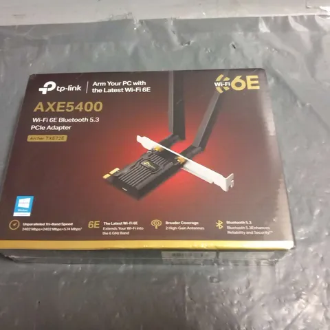 BOXED AND SEALED TP-LINK AXE5400 WI-FI 6E BLUETOOTH 5.3 PCLE ADAPTER 