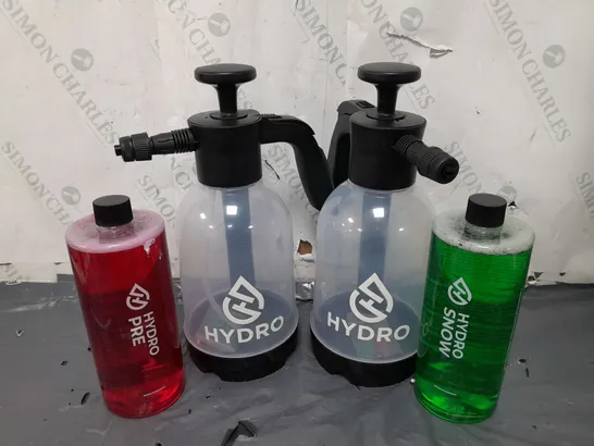 2 HYDRO PRODUCTS TO INCLUDE PRE WASH, SNOW WASH WITH 2 BOTTLES