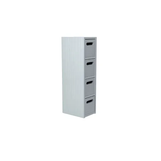 BOXED 17CM W × 66CM H × 24CM D FREE STANDING 4 DRAWER CABINET (1 BOX)