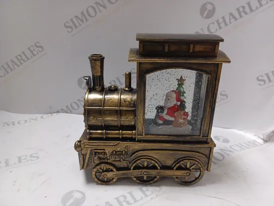 BOXED GLENEAGLES CHRISTMAS MAGIC CHRISTMAS SCENE DECORATIVE PIECE (SANTA TRAIN) - DIRTY COPPER COLOUR