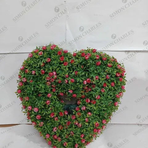 GARDEN REFLECTION PRE LIT SET OF 2 HEART WREATHS WITH HANGING CHAIN