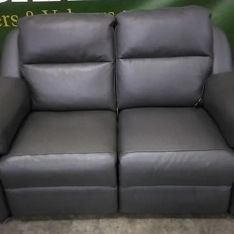 QUALITY ITALIAN DESIGNER AVILA POWER RECLINER LOVESEAT MEDIUM GREY LEATHER