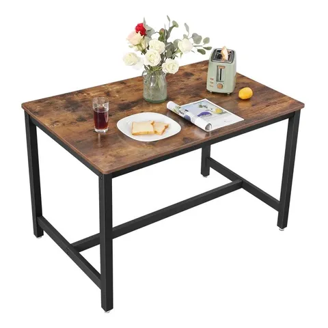 BOXED FLOVILLA WOODEN DINING TABLE - DARK BROWN (1 BOX)