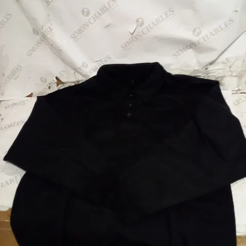 BOX OF 6 BRAND NEW COTTON ON BLACK WOMEN'S OVERSIZED POLO TOP BLACK SIZE MEDIUM