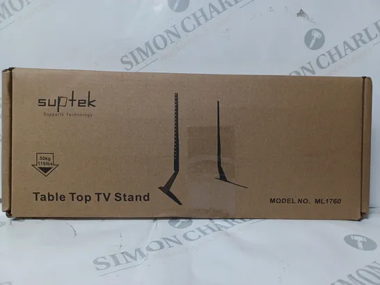 BOXED SUPTEK TABLE TOP TV STAND 50KG