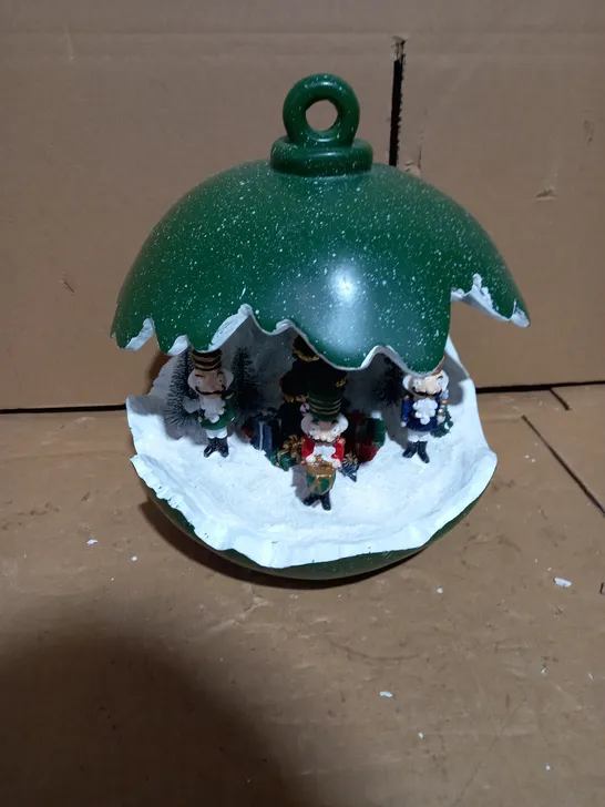 SANTAS EXPRESS PRE-LIT SPHERE WITH CHRISTMAS CHARACTER SCENE