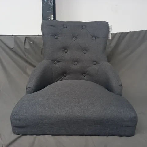 DESIGNER FABRIC CHAIR IN DARK GREY - COLLECTION ONLY