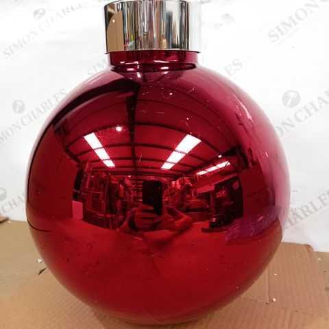 HOME REFLECTIONS PRE-LIT OVERSIZED FAIRY LIGHT GLASS RED BAUBLE