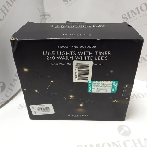 BOXED JOHN LEWIS LINE LIGHTS WITH TIMER 240 WARM WHITE LEDS