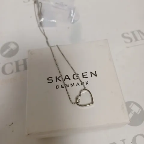 SKAGEN DENMARK SILVER HEART PENDANT NECKLACE 