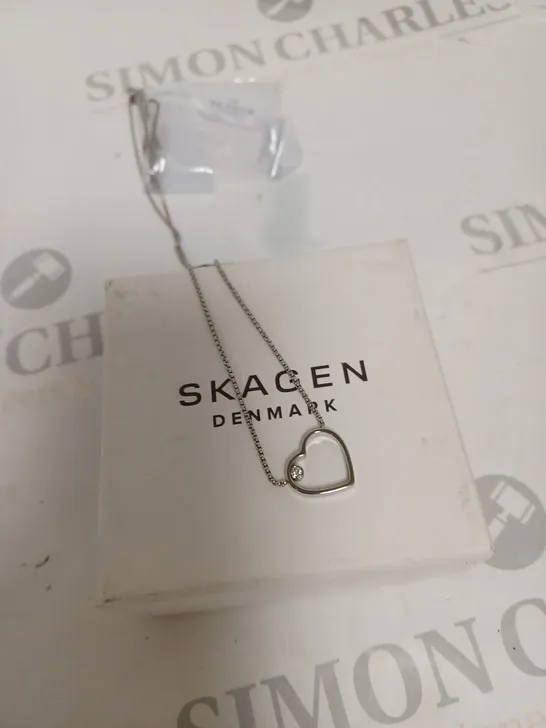 SKAGEN DENMARK SILVER HEART PENDANT NECKLACE 