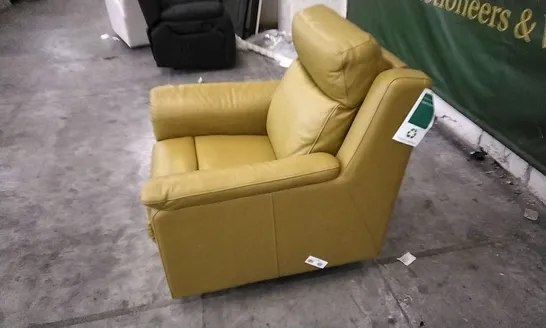 QUALITY DESIGNER MUSTARD LEATHER ELECTRIC RECLINING CHAIR