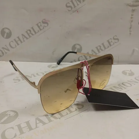 SOUTH BEACH GOLD EFFECT SEMI RIMMED SUNGLASSES 