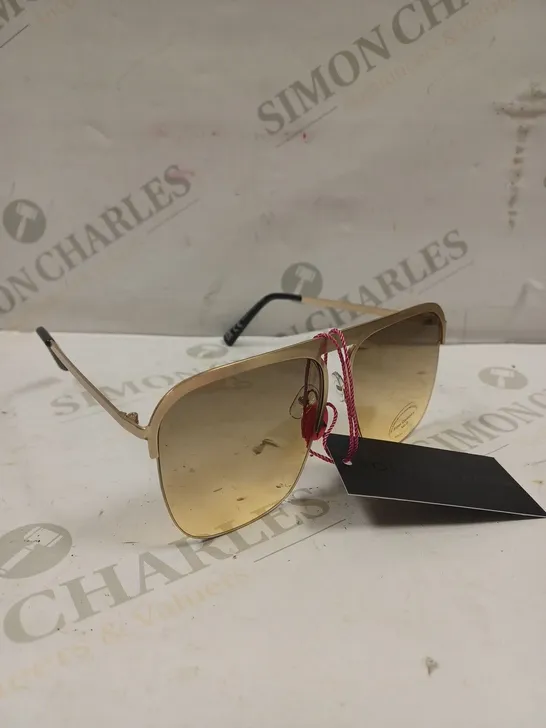 SOUTH BEACH GOLD EFFECT SEMI RIMMED SUNGLASSES 