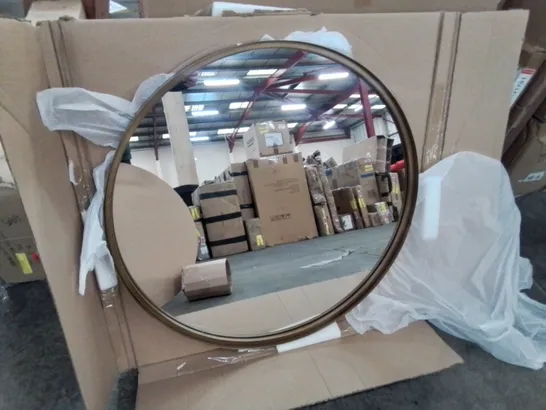 BOXED ROUND METAL WALL MIRROR 