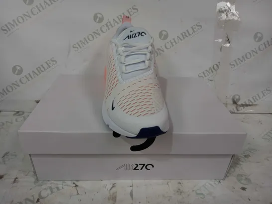 BOXED PAIR OF NIKE AIR 270 TRAINERS IN WHITE/CORAL UK SIZE 5.5