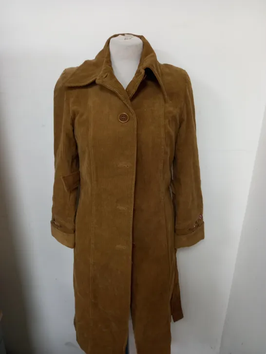 WOMENS CORDED BUTTONED TRENCH COAT SIZE M