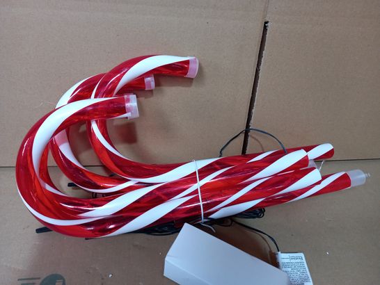 FESTIVE SET OF OUTDOOR CANDY CANE STAKES
